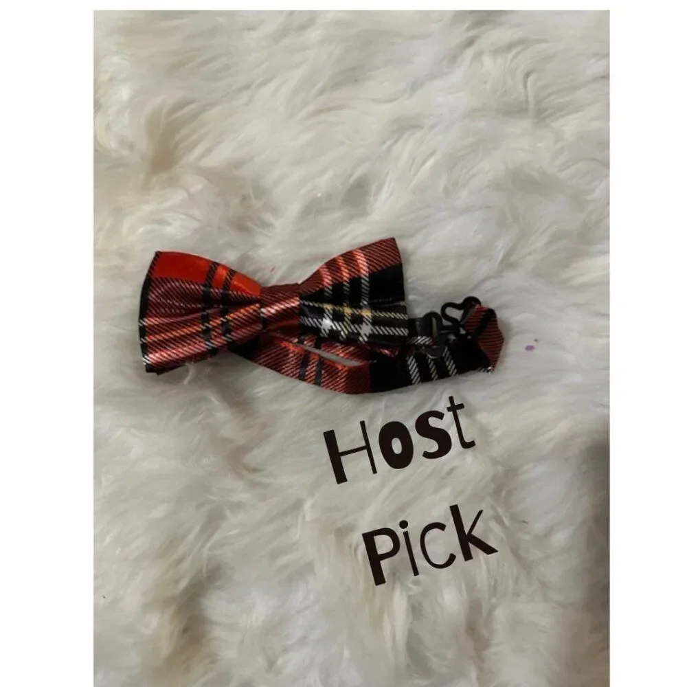 💗HOST PICK💗 Red & Black Plaid Satin Bow Tie - kids